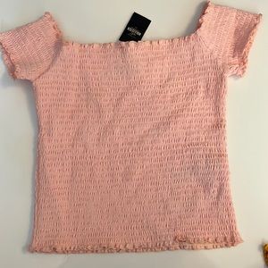 ⭐️⭐️2-PACK⭐️⭐️ Hollister ruched crop top tees; ⭐️NWT sM; light pink & goldenrod